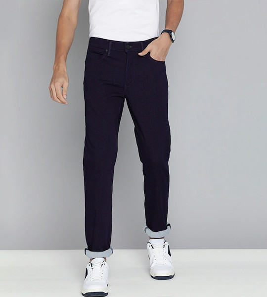 Men Navy Blue Slim Fit Mid Rise Stretchable Jeans