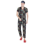 Black Printed Sleepwear Set