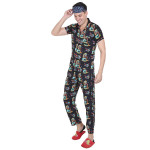 Black Printed Sleepwear Set