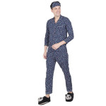 Men Navy Blue Printed Sleepwear Set