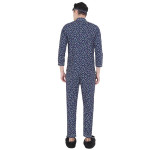 Men Navy Blue Printed Sleepwear Set
